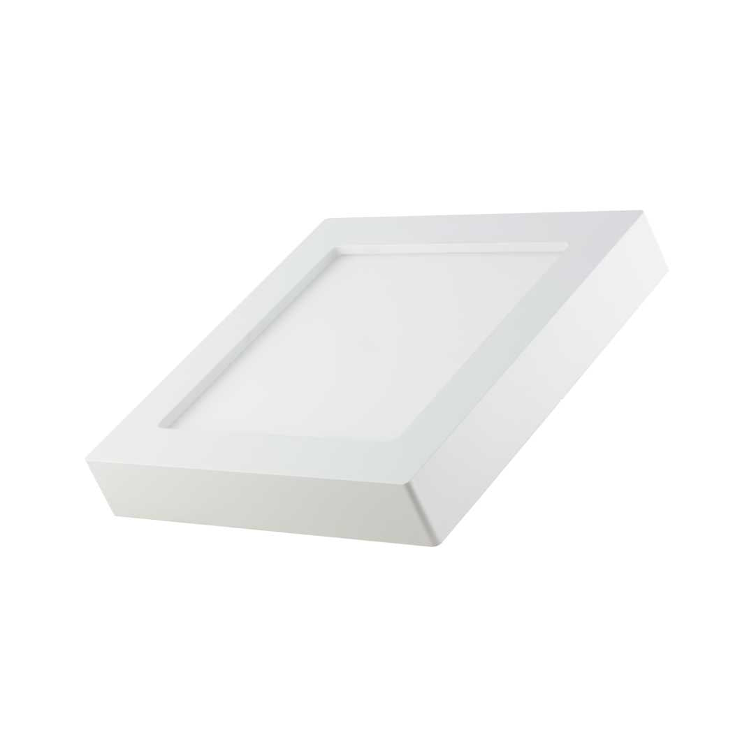 LED CCT Aufbauleuchte, 6W, 525 lm, 122x35mm, 3000-4000-6000K einstellbar, mit Diffusor, eckig.