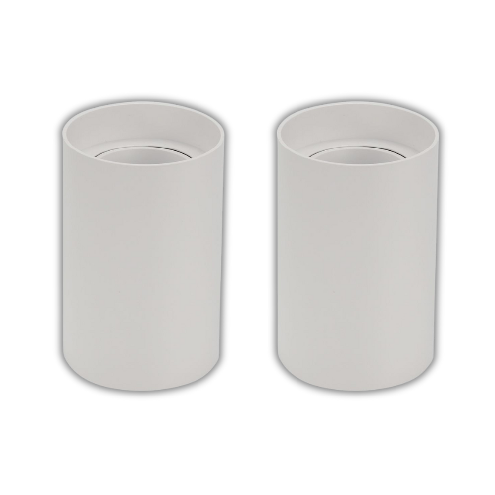 2er Set Aufbauspot für GU10- /MR16-Leuchtmittel, rund, 45° schwenkbar, weiß.