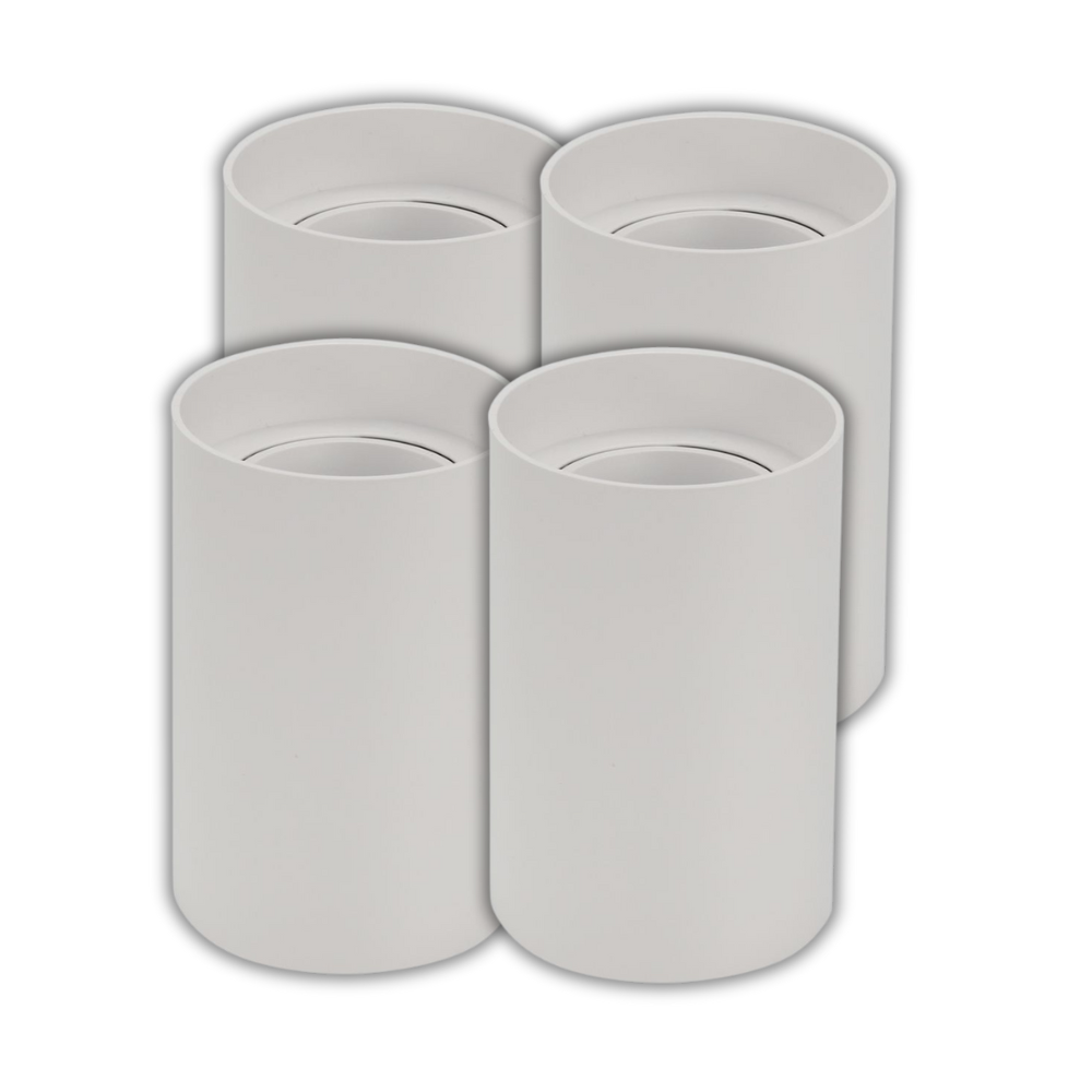 4er Set Aufbauspot für GU10- /MR16-Leuchtmittel, rund, 45° schwenkbar, weiß.