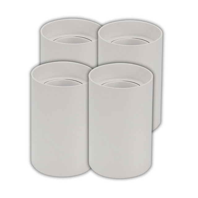 4er Set Aufbauspot für GU10- /MR16-Leuchtmittel, rund, 45° schwenkbar, weiß.