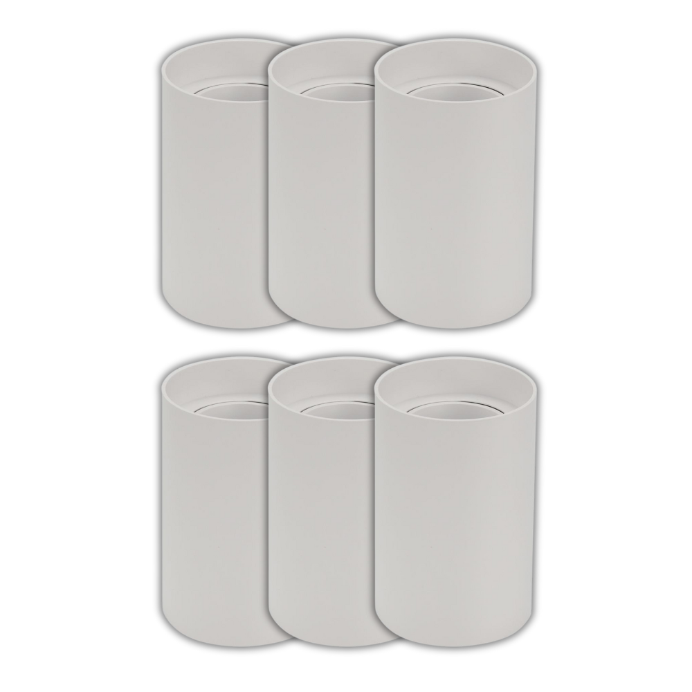 6er Set Aufbauspot für GU10- /MR16-Leuchtmittel, rund, 45° schwenkbar, weiß.