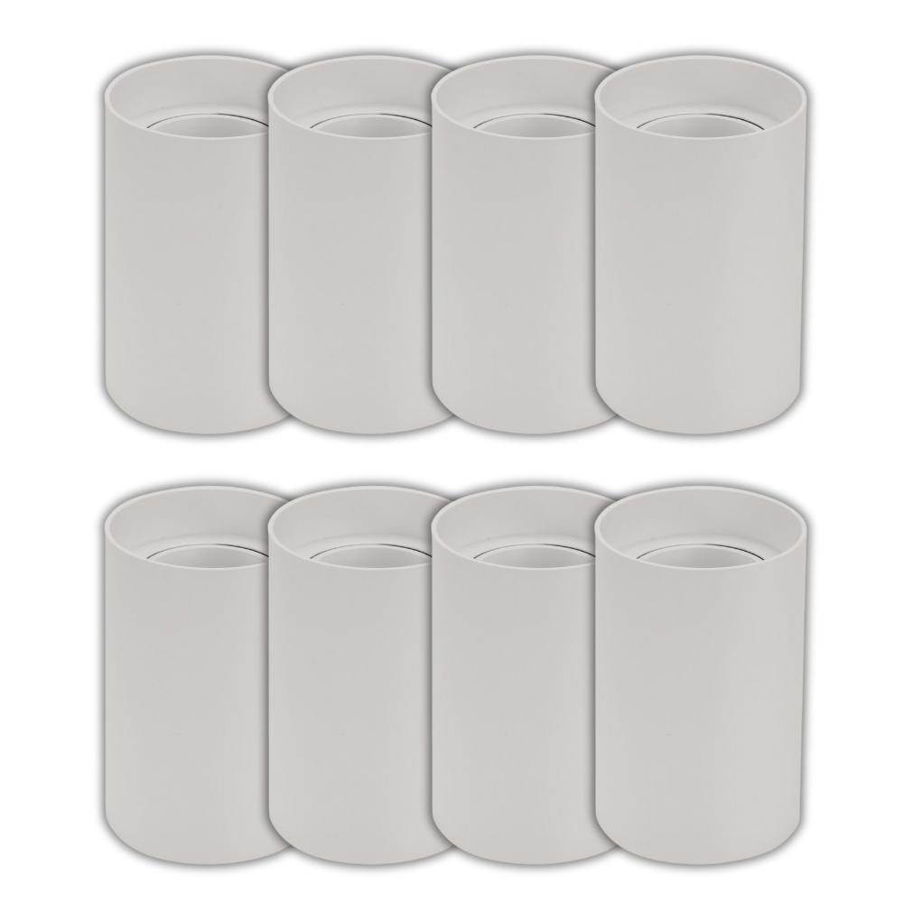 8er Set Aufbauspot für GU10- /MR16-Leuchtmittel, rund, 45° schwenkbar, weiß.