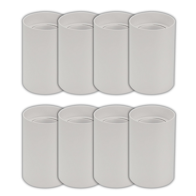 8er Set Aufbauspot für GU10- /MR16-Leuchtmittel, rund, 45° schwenkbar, weiß.