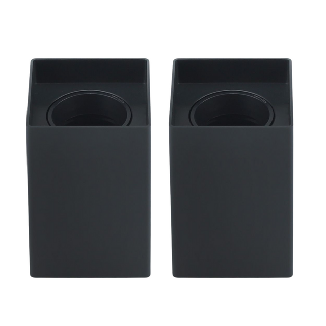 2er Set Aufbauspot für GU10- /MR16-Leuchtmittel, eckig, 45° schwenkbar, schwarz.