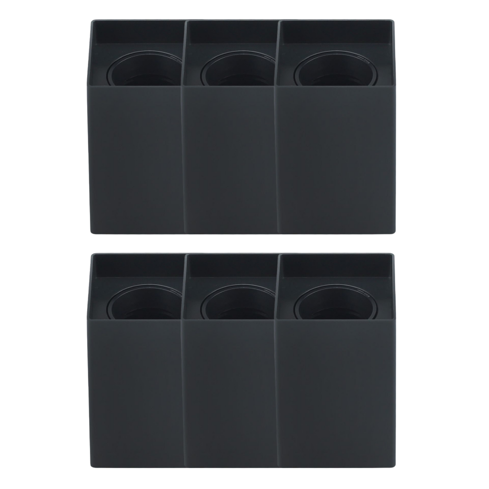 6er Set Aufbauspot für GU10- /MR16-Leuchtmittel, eckig, 45° schwenkbar, schwarz.