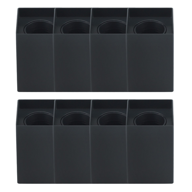 8er Set Aufbauspot für GU10- /MR16-Leuchtmittel, eckig, 45° schwenkbar, schwarz.