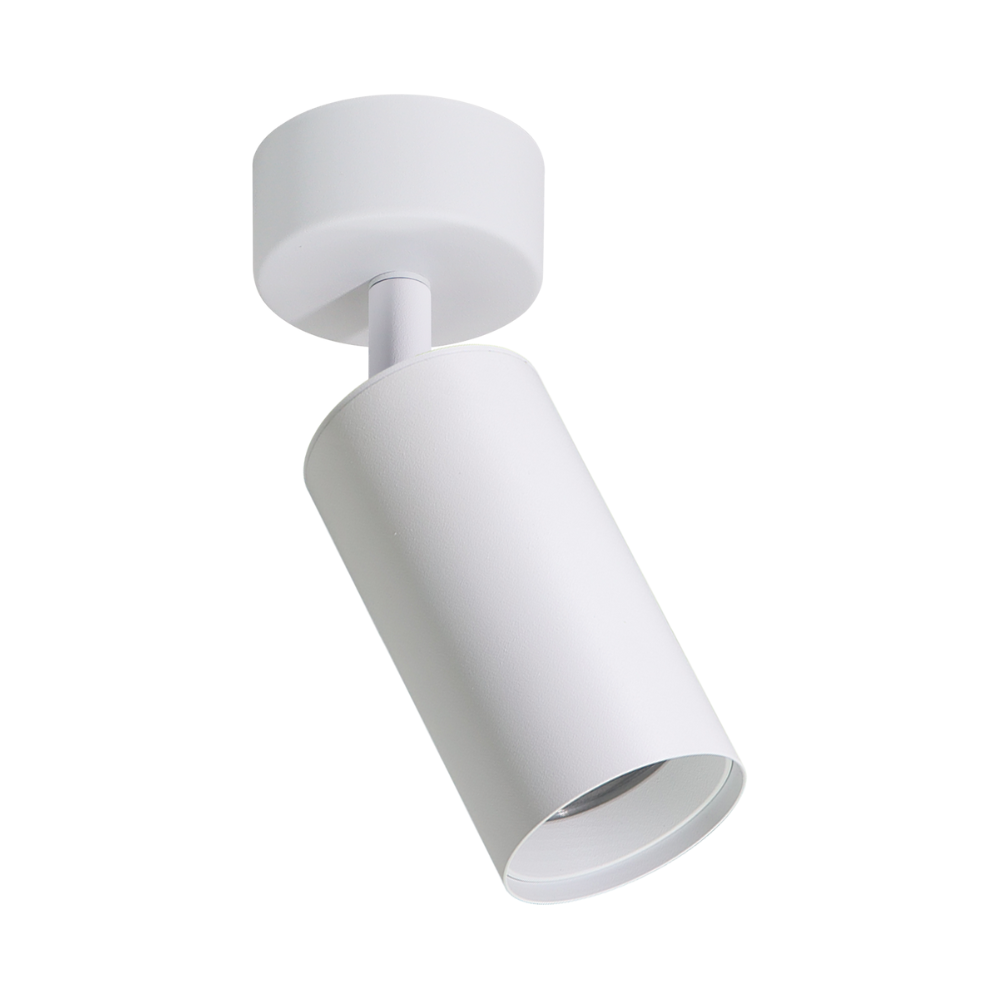 Schwenkbarer LED Aufbauspot mit GU10 Fassung, weiß, IP20, Aluminium.