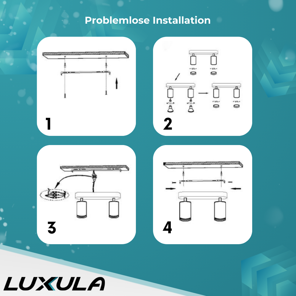 9er Pack Schwenkbarer LED Aufbauspot mit GU10 Fassung, 2-flammig, schwarz, IP20, Aluminium.