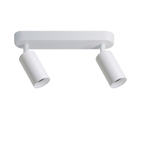 Schwenkbarer LED Aufbauspot mit GU10 Fassung, 2-flammig, weiß, IP20, Aluminium.