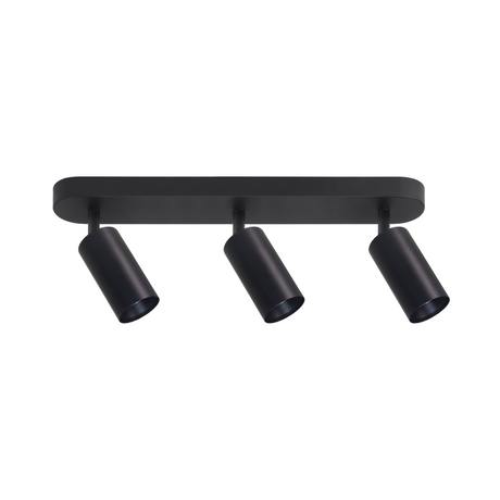 Schwenkbarer LED Aufbauspot mit GU10 Fassung, 3-flammig, schwarz, IP20, Aluminium.