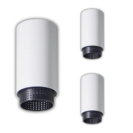 3er Pack LED Aufbauspot mit GU10 Fassung, weiß/schwarz, IP20, Aluminium.