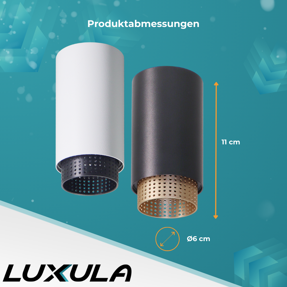 LED Aufbauspot mit GU10 Fassung, weiß/schwarz, IP20, Aluminium.