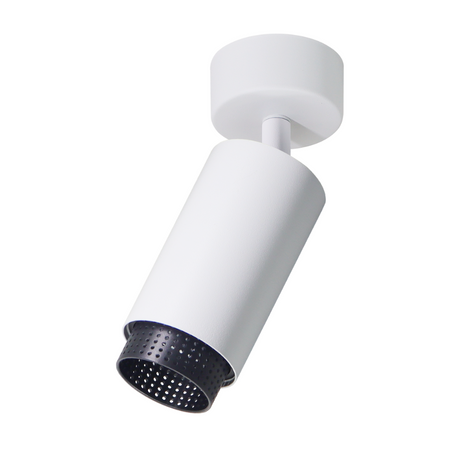 Schwenkbarer LED Aufbauspot mit GU10 Fassung, weiß/schwarz, IP20, Aluminium.