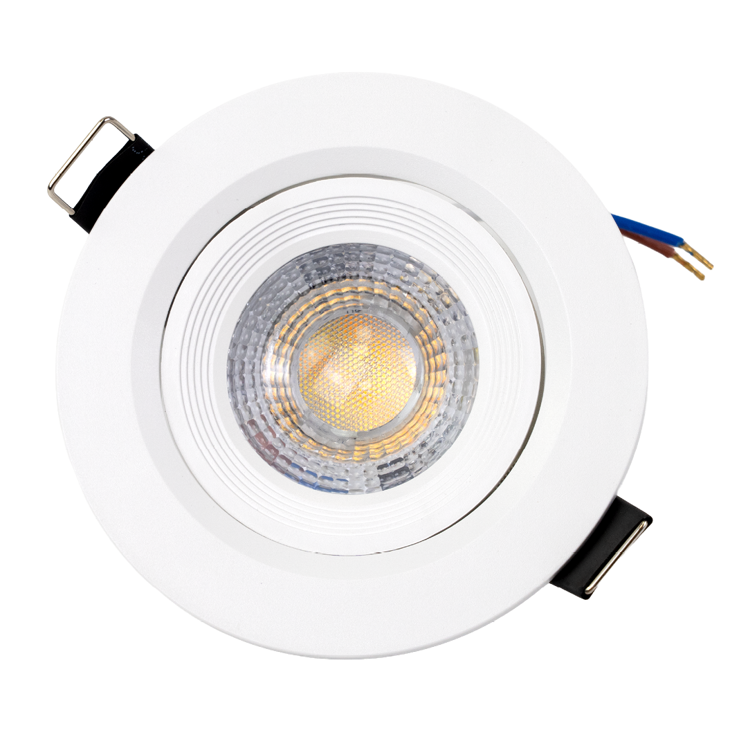 LED CCT Downlight, Ein- und Aufbaustrahler, schwenkbar, in Weiß, 5 W, 500 lm, 38°, 3000K-6500K einstellbar