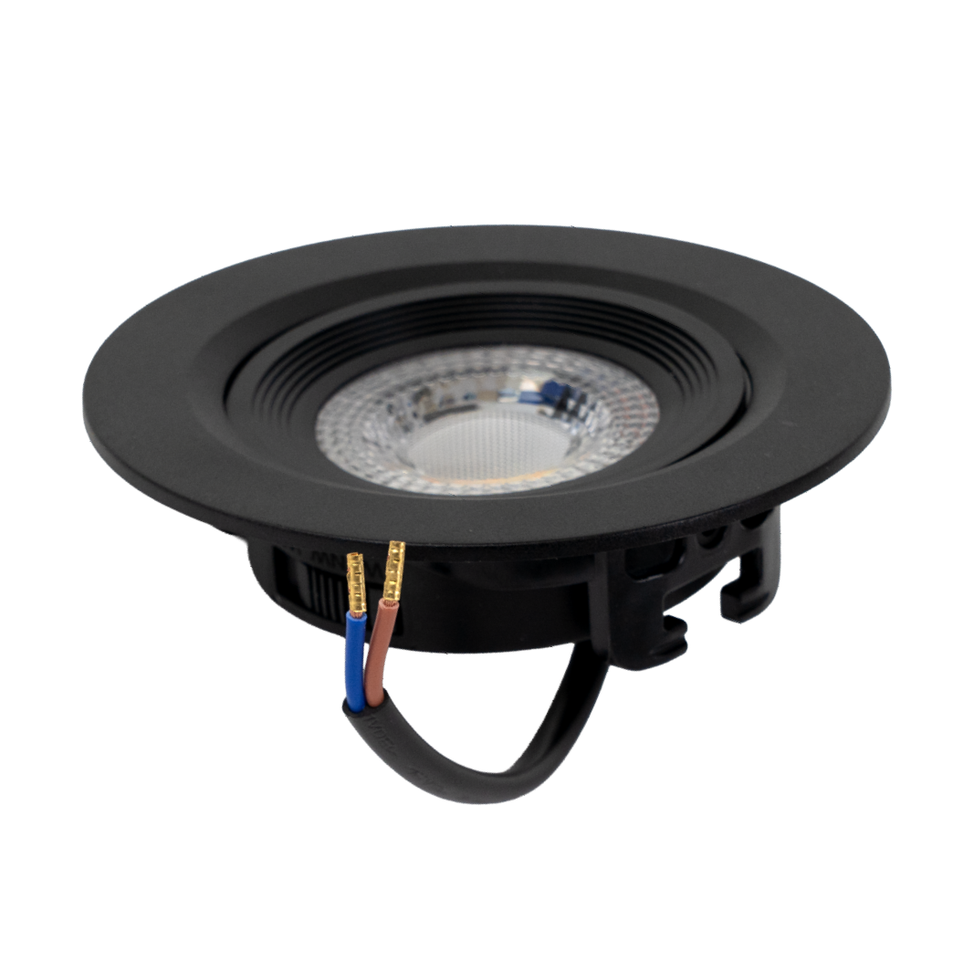 LED CCT Downlight, Ein- und Aufbaustrahler, schwenkbar, in Schwarz, 5 W, 500 lm, 38°, 3000K-6500K einstellbar