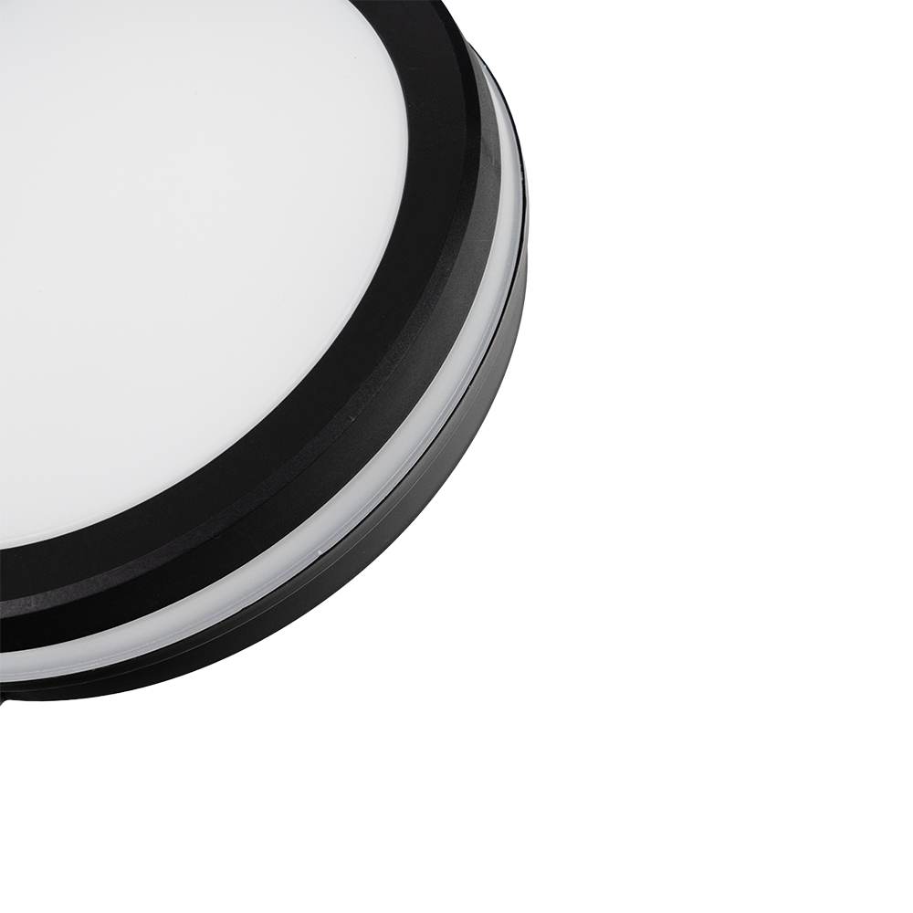 Moderne LED-Deckenlampe, schwarz/weiß, rund, 20 W, 2000 lm, Lichtfarbe einstellbar, Ø20 cm, IP65-wassergeschützt, Schnellverbinder, Innen- und Außenlampe