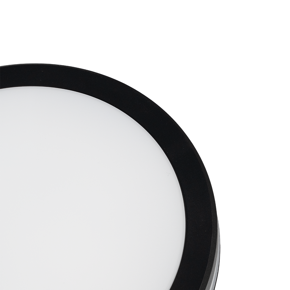 Moderne LED-Deckenlampe, schwarz/weiß, rund, 20 W, 2000 lm, Lichtfarbe einstellbar, Ø20 cm, IP65-wassergeschützt, Schnellverbinder, Innen- und Außenlampe