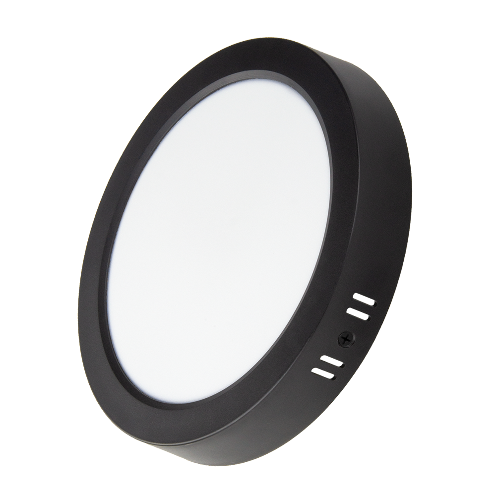 LED Aufbauleuchte in Schwarz, 24 W, 230 V, IP44-geschützt, 2400 lm, Lichtfarbe einstellbar, Ø229x34 mm, Deckenleuchte mit Diffusor, Badezimmerlampe