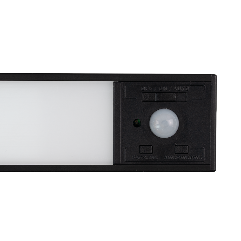 LED Schrankbeleuchtung mit Bewegungsmelder, schwarz, 60 cm, dimmbar, einstellbare Lichtfarbe, USB-aufladbar, einfache Befestigung, Unterbauleuchte