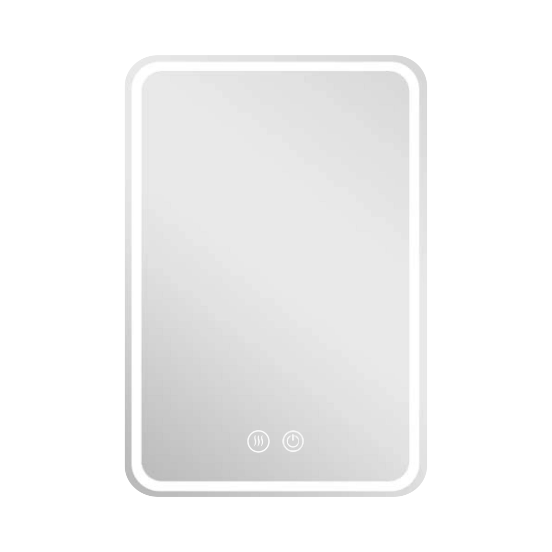 LED Spiegelleuchte, 20 W, 267 lm, 700x500mm, 3CCT, Touchdimmer, Anti-Beschlag, silber