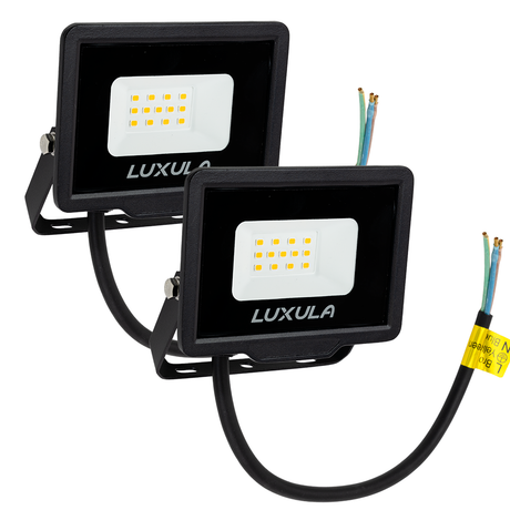 2er Pack LED-Fluter, 10 W, 4000 K (neutralweiß), 1000 lm, schwarz, IP65