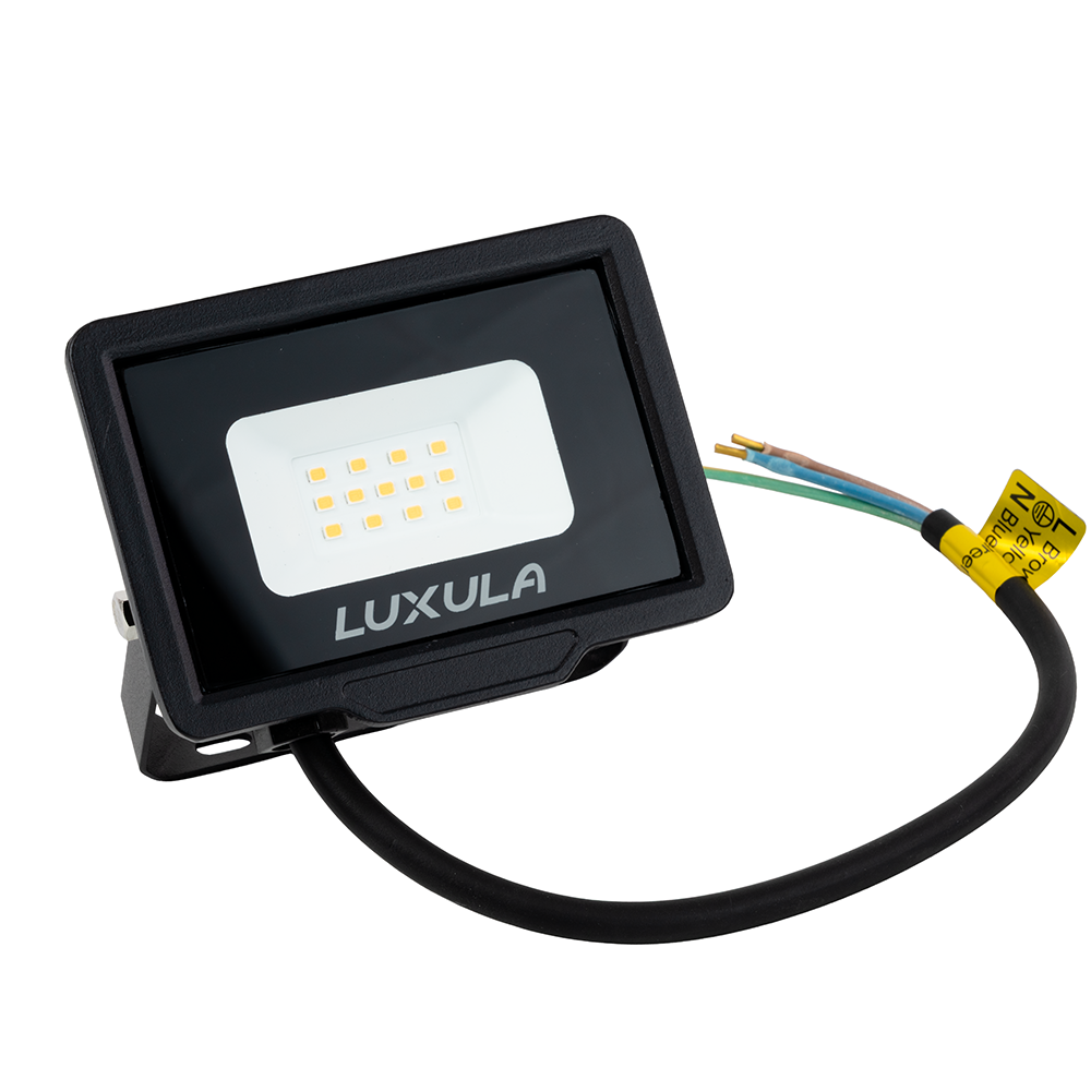 LED-Fluter, 10 W, 4000 K (neutralweiß), 1000 lm, schwarz, IP65.