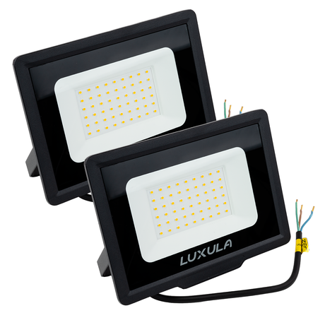 2er Pack LED-Fluter, 50 W, 4000 K (neutralweiß), 5000 lm, schwarz, IP65