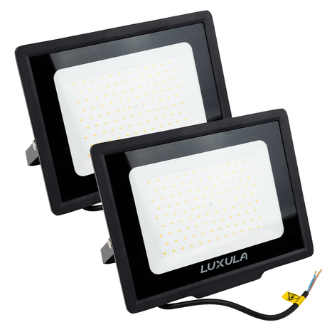 2er Pack LED-Fluter, 100 W, 4000 K (neutralweiß), 10000 lm, schwarz, IP65