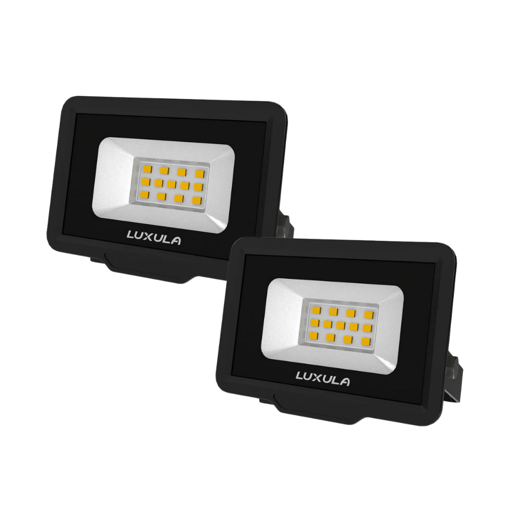 2er Pack LED-Fluter, 10 W, 4000 K (neutralweiß), 1000 lm, schwarz, IP65.