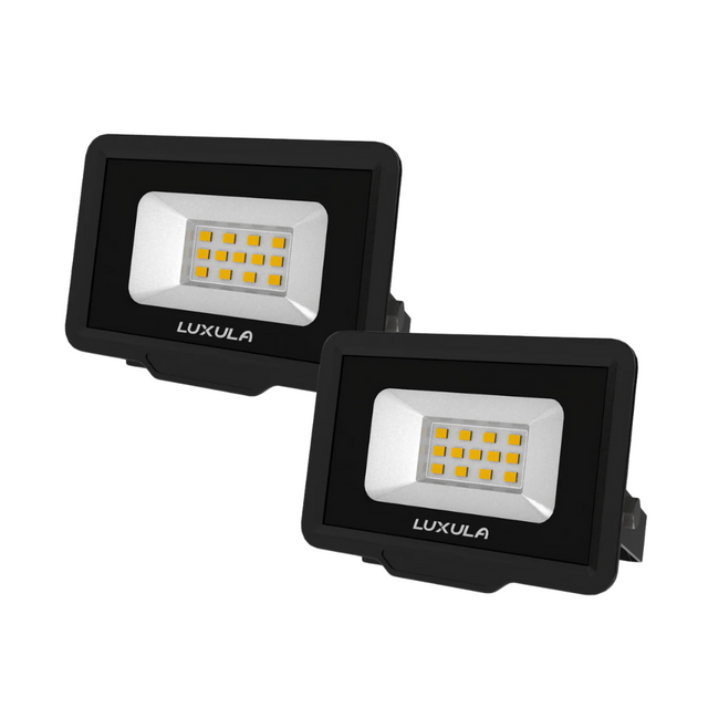 2er Pack LED-Fluter, 10 W, 4000 K (neutralweiß), 1000 lm, schwarz, IP65.