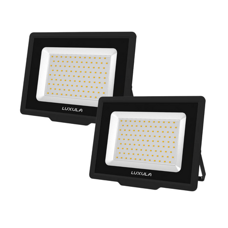 2er Pack LED-Fluter, 100 W, 4000 K (neutralweiß), 10000 lm, schwarz, IP65.