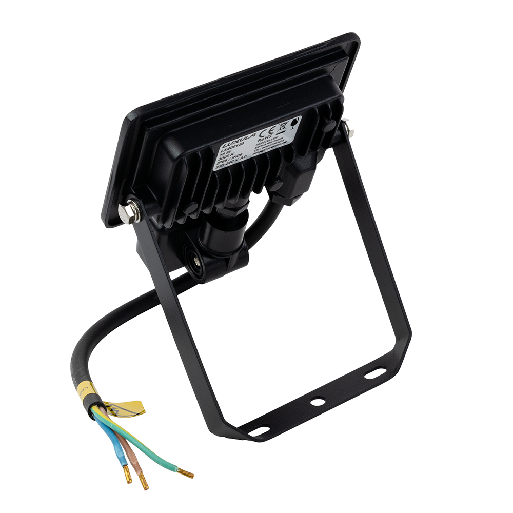 LED-Fluter mit Bewegungsmelder, 10 W, 3000 K (warmweiß), 1000 lm, schwarz, IP65.