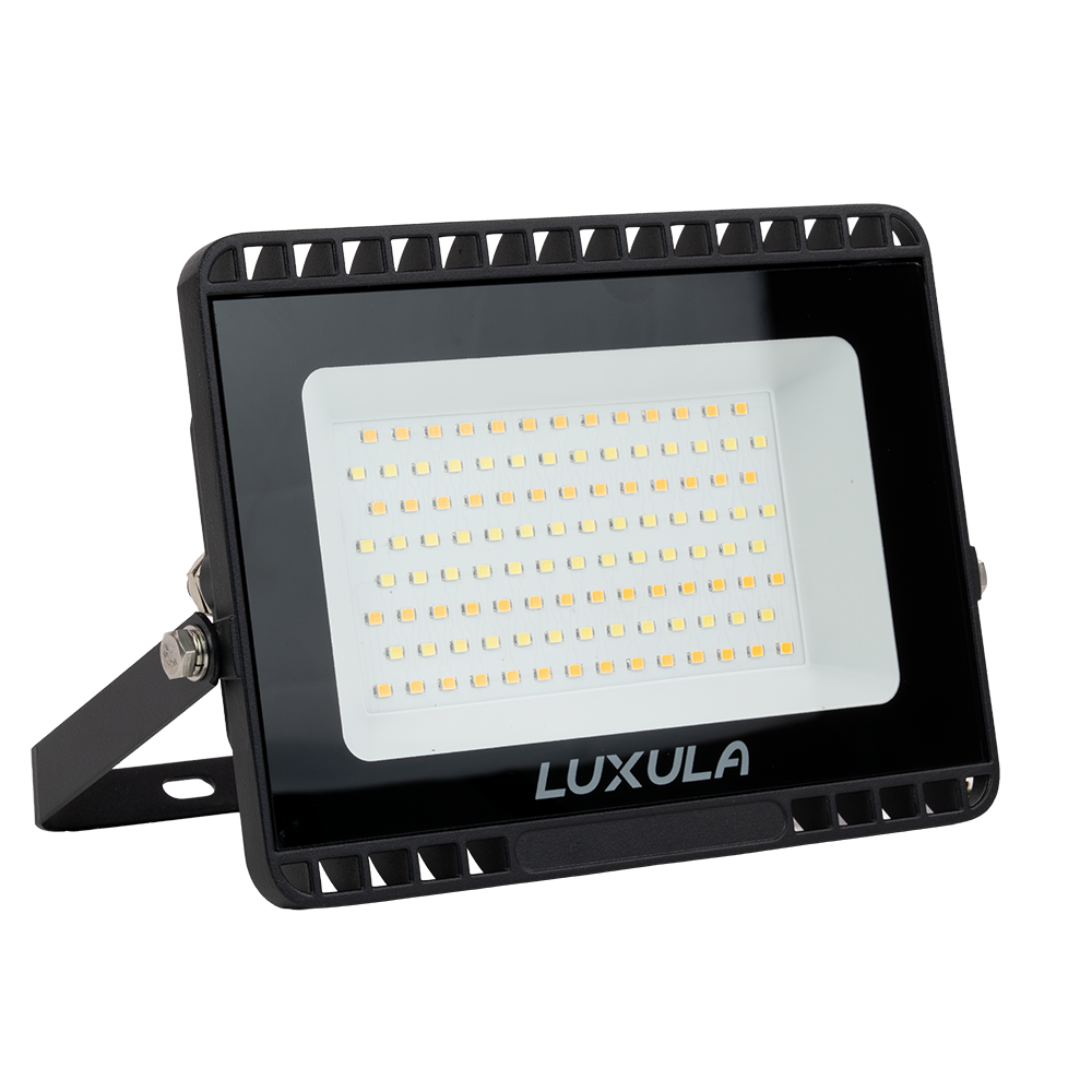 LED CCT Fluter, 50 W, 3000-6500 K (warm-, neutral-, kaltweiß), 5000 lm, schwarz, IP65.