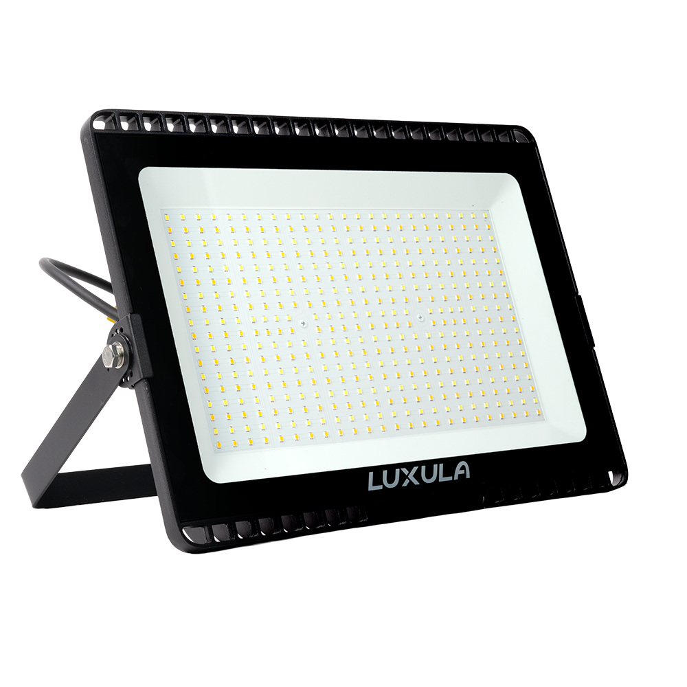 LED CCT Fluter, 200 W, 3000-6500 K (warm-, neutral-, kaltweiß), 20000 lm, schwarz, IP65.