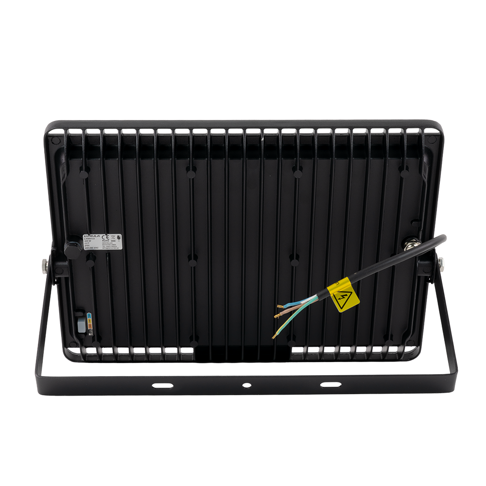 LED CCT Fluter, 200 W, 3000-6500 K (warm-, neutral-, kaltweiß), 20000 lm, schwarz, IP65.