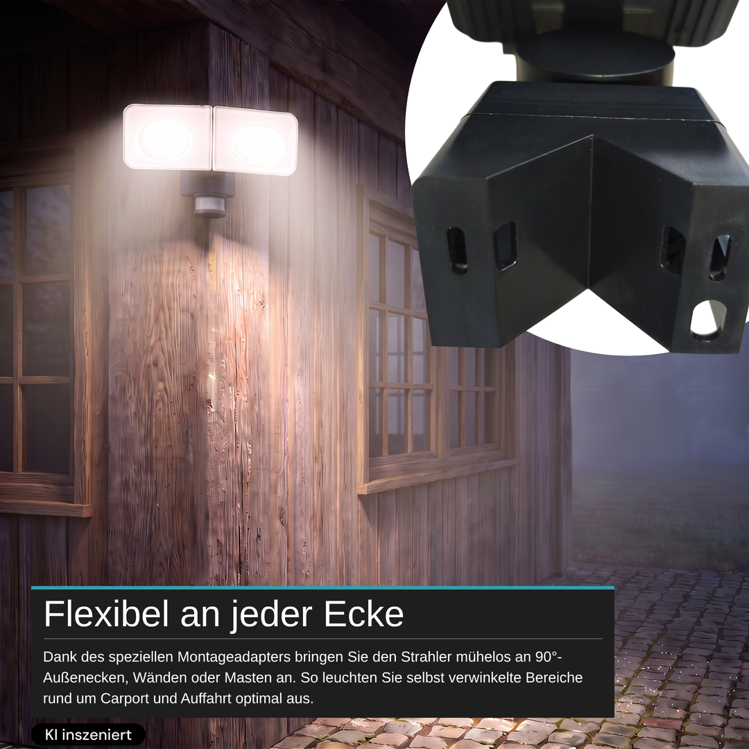 LED-Fluter, 30 W, 2.250 lm, 4.000 K, schwarz, DuoFlex, MaxiBright