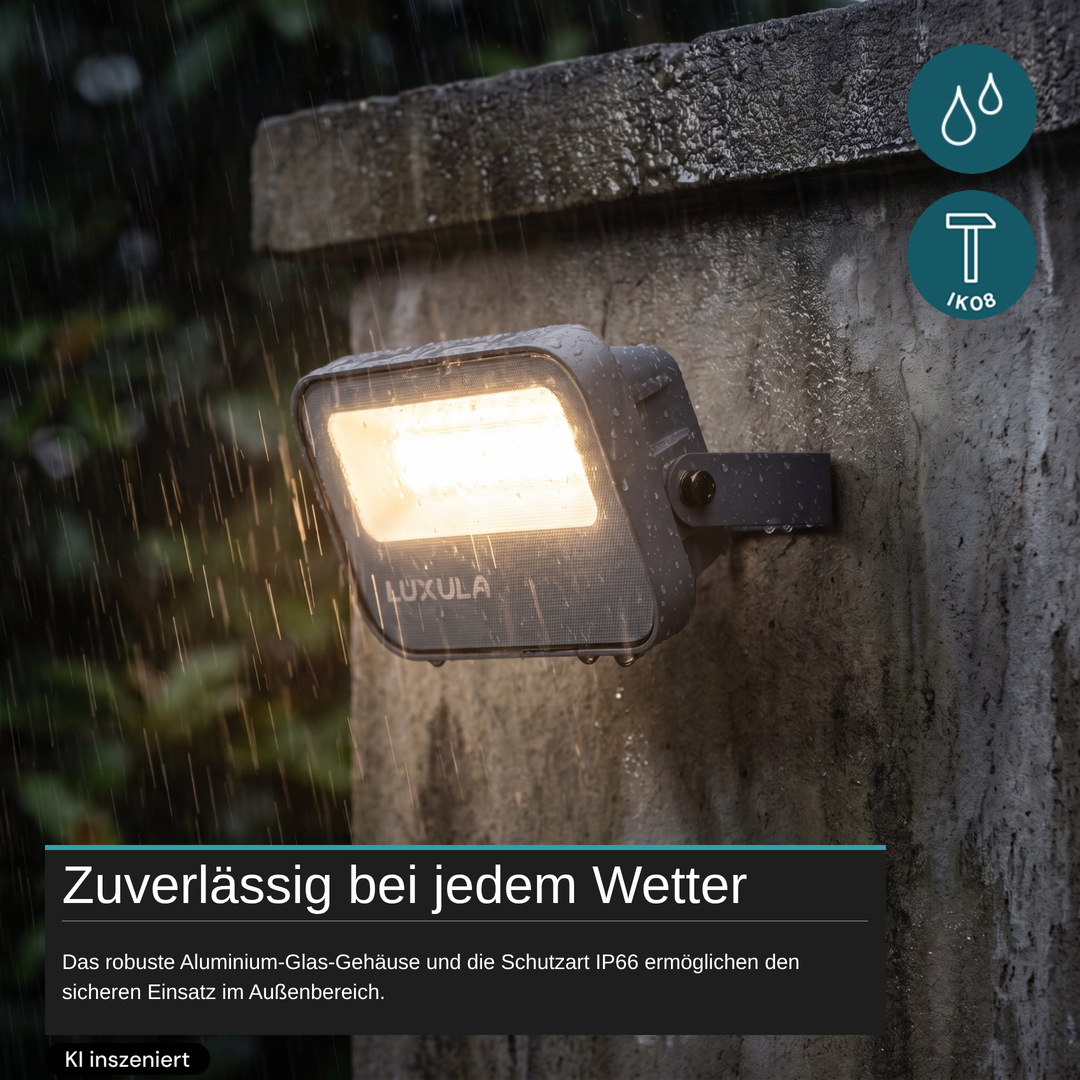 LED CCT Fluter, 20W, 3CCT(3000K-4000K-6500K), 2200 lm, IP66,IK08, Grau.