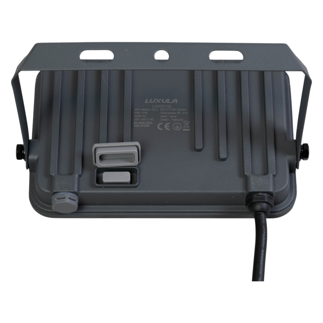 LED CCT Fluter, 30W, 3CCT(3000K-4000K-6500K), 3600 lm, IP66, IK08, Grau.