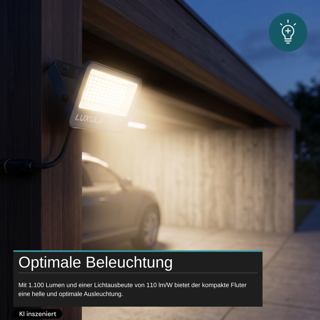 LED CCT Fluter, 50 W, 3CCT(3000K-4000K-6500K), 6000 lm, IP66, IK08, Grau.