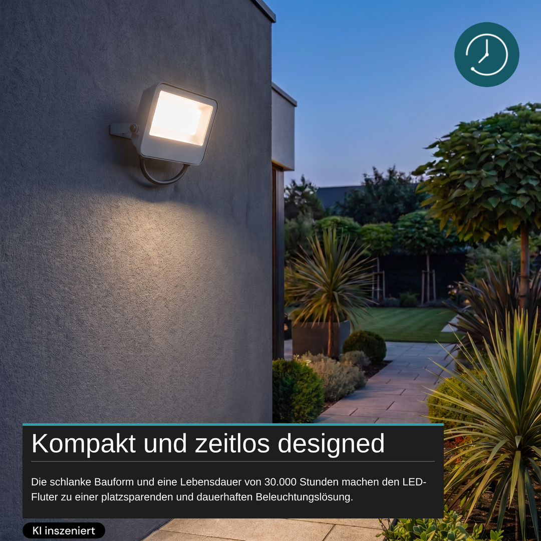 LED CCT Fluter, 50 W, 3CCT(3000K-4000K-6500K), 6000 lm, IP66, IK08, Grau.