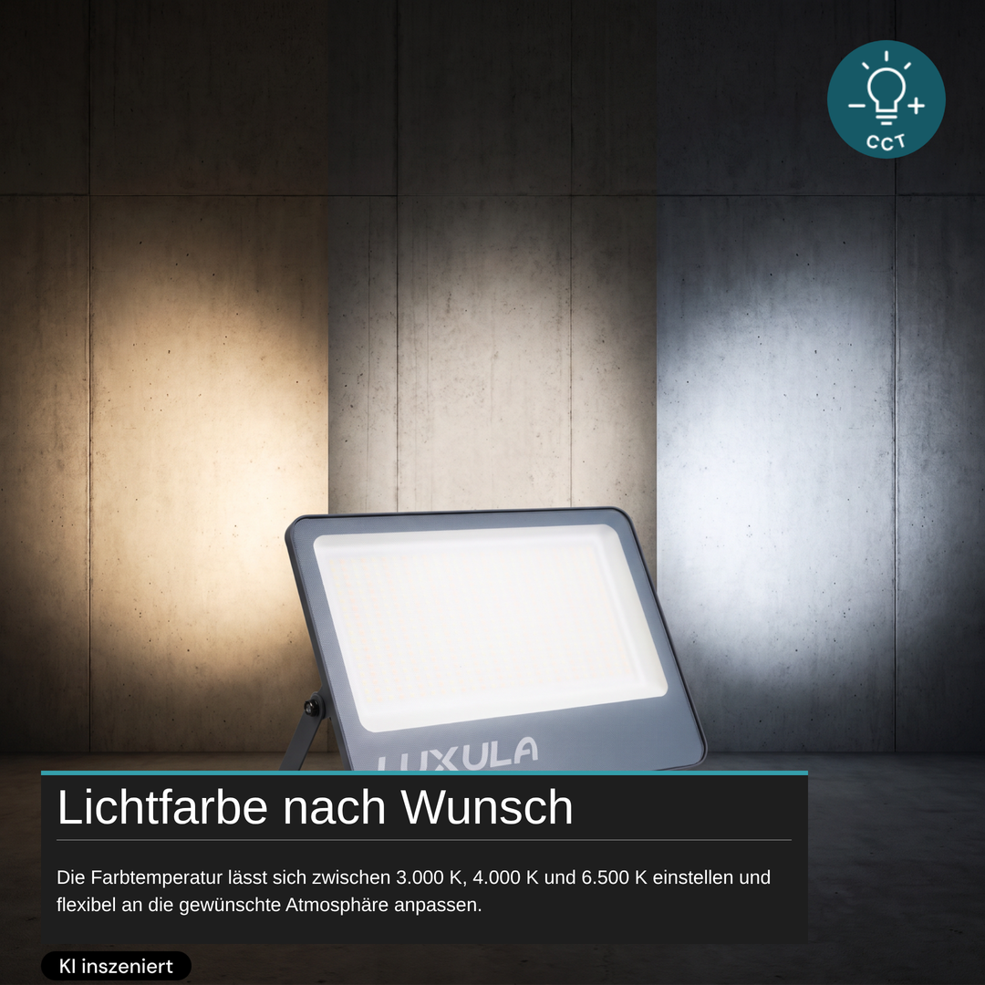 LED CCT Fluter, 150W, 3CCT(3000K-4000K-6500K), 18000 lm, IP66, IK08, Grau.