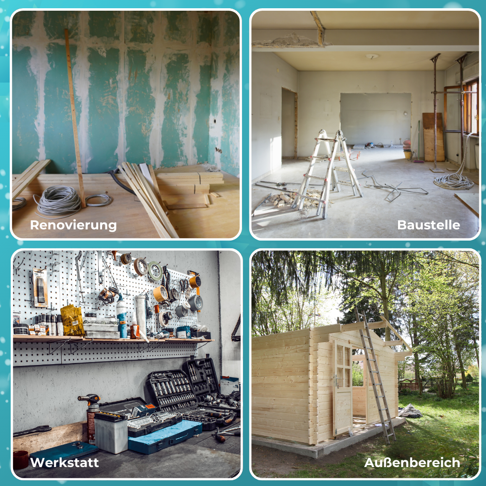 LED Baustrahler mit Stativ, 2x 50 W, 4000 K (neutralweiß), 10000 lm, IP65, Schutzkontaktstecker, Ein/Aus-Schalter.