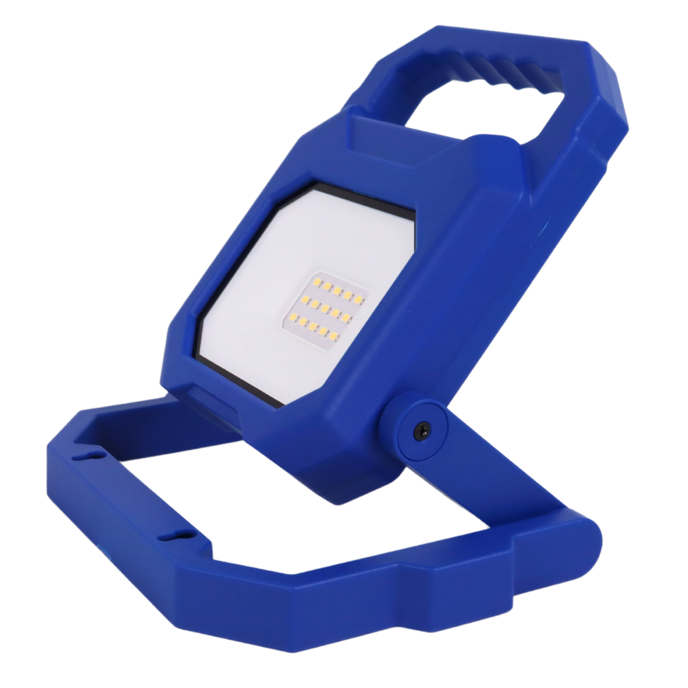 LED Baustrahler mit Akku, faltbar, 6 W, 800 lm, 4000 K (neutralweiß), IP54, 7 Stunden Lichtzeit, USB In- und Output, flexible Arbeitsleuchte.