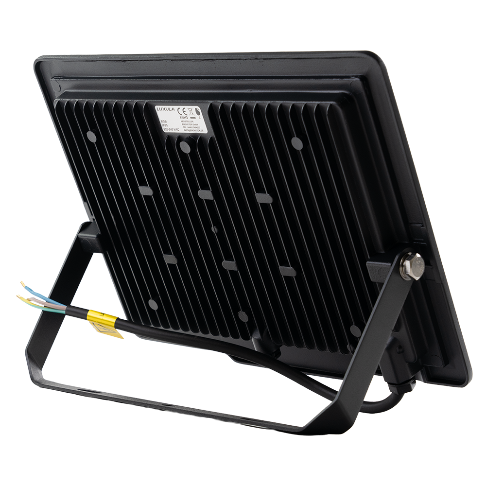 RGB LED-Fluter, 100 W, schwarz, IP65, mit Fernbedienung, RGBW-Farbwechsel