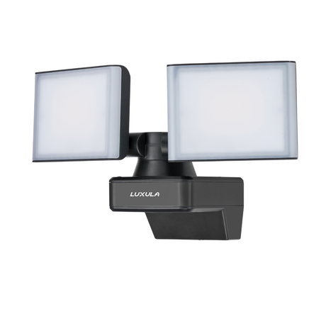Schwenkbarer LED Fluter, 2-köpfig, 2x 15 W, 3200 lm, 4000 K (neutralweiß), IP54, flexibler Strahler, Aluminiumguss, Wandleuchte.