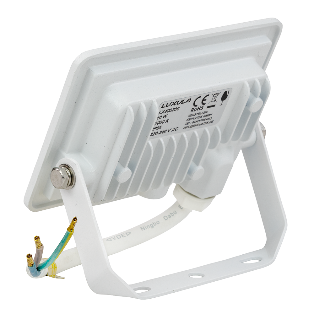 2er Pack LED-Fluter, 10 W, 4000 K (neutralweiß), 1000 lm, weiß, IP65.