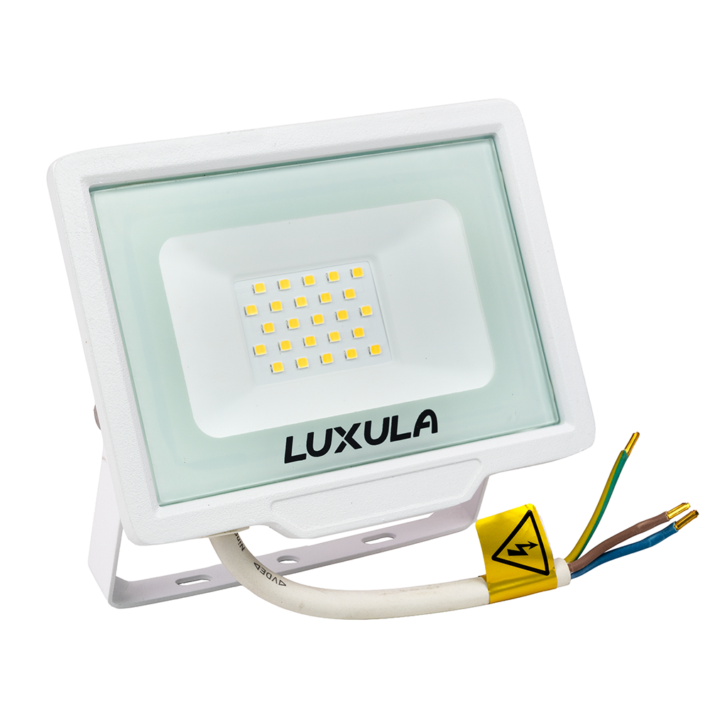 LED-Fluter, 20 W, 4000 K (neutralweiß), 2000 lm, weiß, IP65.