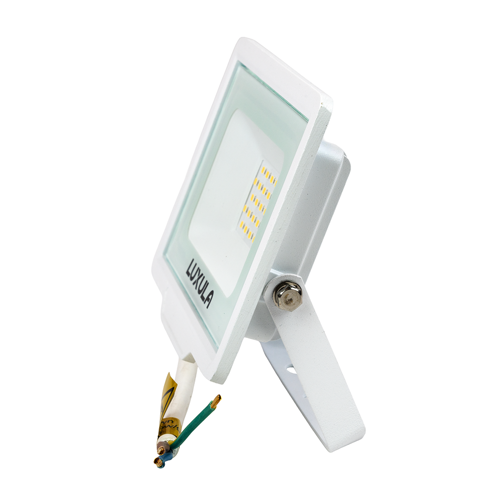 LED-Fluter, 20 W, 3000 K (warmweiß), 2000 lm, weiß, IP65.