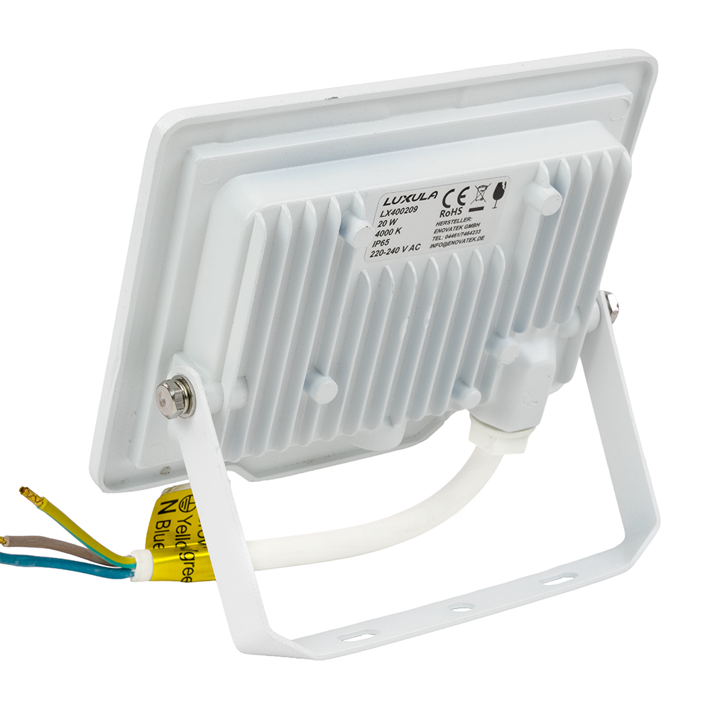 2er Pack LED-Fluter, 20 W, 4000 K (neutralweiß), 2000 lm, weiß, IP65.