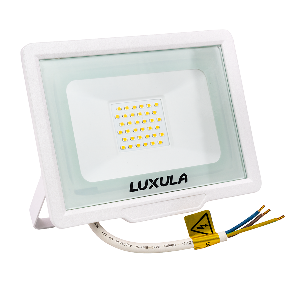 LED-Fluter, 30 W, 4000 K (neutralweiß), 3000 lm, weiß, IP65.